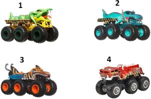 Hot Wheels Monster Trucks Νταλίκες 1:64-4 Σχέδια (HWN86)