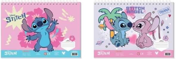 Lilo & Stitch Μπλοκ Ζωγραφικής 23X33 40 Φύλλων Με Αυτοκόλλητα Στένσιλ-2 Σχέδια-1Τμχ (000565857)