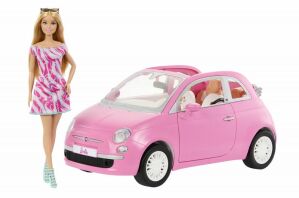 Barbie Fiat 500cc & Κούκλα (HRG59)