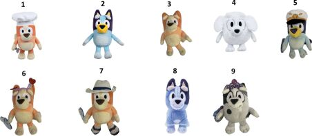 Bluey Λούτρινο 20 cm-9 Σχέδια (BLY71000)