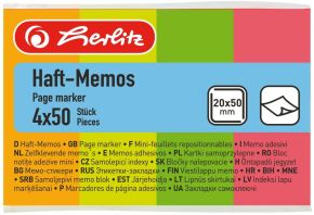 Herlitz Σελιδοδείκτες Neon 20x50mm 200 Φύλλα (790642)