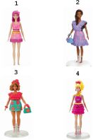 Playdoh Barbie Designer Dolls-4 Σχέδια (G1354)