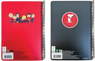 Peanuts Black-Red Τετράδιο 17X25 Σπιράλ 2 Θεμάτων 70 Φύλλων-2 Σχέδια (365-11402)