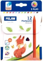 Milan Plastipastel Πλαστικά Χρώματα Τριγωνικά 12Τμχ (325-00330-022T12)