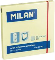 Milan Αυτοκόλλητα Χαρτάκια Σημειώσεων 76x76mm Κίτρινο (325-01098-85401)
