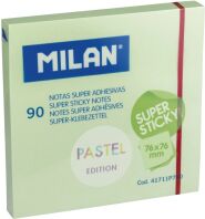 Milan Αυτοκόλλητα Χαρτάκια Σημειώσεων Super Sticky 76x76mm Pastel Green (325-01105-41711P790)