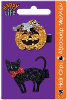Halloween Clips Μαλλιών Cat-Pumpkin (300-01213)