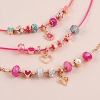 Make It Real Halo Charms Bracelets Thin Pink (1722)