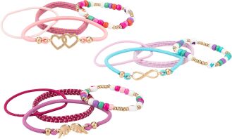 Top Model Σετ Κοκκαλάκι Μαλλιών & Βραχιόλι-3 Σχέδια-1Τμχ (D12659)