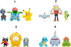 Pokemon Φιγούρες 3Τμχ W29-4 Σχέδια (JW095155-W29)