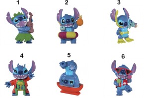 Stitch Φιγούρα-6 Σχέδια (EOL04377)