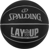 Spalding Μπάλα Μπάσκετ Lay Up Black Grey Rubber S7 (84-748Z1)