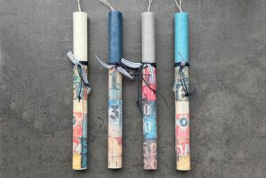 Λαμπάδα Ν.60 Ντεκουπάζ Αριθμοί Πολύχρωμοι-4 Σχέδια (961-196-0006)