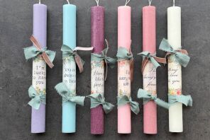 Λαμπάδα Ντεκουπάζ Ταμπέλες-Λουλούδια-4 Σχέδια (971-194-0099)