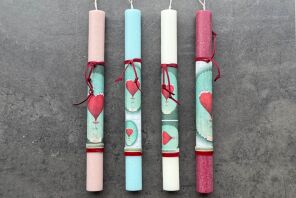 Λαμπάδα Ντεκουπάζ Καρδιά-4 Σχέδια (961-194-0090)