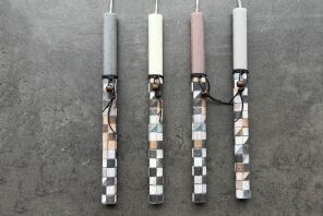 Λαμπάδα Ντεκουπάζ Τετράγωνα-4 Σχέδια (961-184-0113)