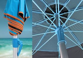 Ομπρέλα Ηλίου Maui 220/10-Σκελετός Αλουμινίου Αντιανεμική 29/32mm Polyester-Ultra Light - BlackOut UPF +50 (1947)