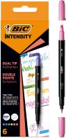 Bic Υπογραμμιστές Intensity Dual Tip 6Τμχ (503828)