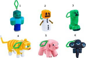 Minecraft Λούτρινο Με Κλιπ-6 Σχέδια (MNC12000)