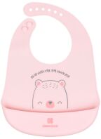 Kikkaboo Σαλιάρα Σιλικόνης Bear With Me Pink (31303030042)