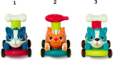 B.Toys Οχήματα Mini Push & Go Car Pets-3 Σχέδια (BX3316GZ)
