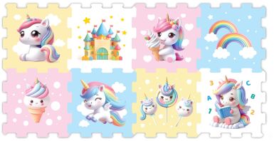 Sun Ta Παζλ Πατάκι Δαπέδου 8 Τμχ-Μονόκερος (3410)