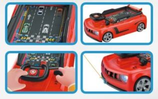 BW B/O Ηλεκτρονικό Αυτοκίνητο Με Τιμόνι-Κόκκινο With Light & Music (909E)