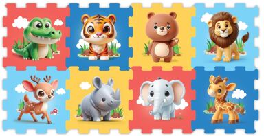 Sun Ta Παζλ Πατάκι Δαπέδου 8 Τμχ-Ζωάκια (3411)