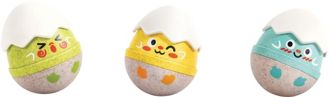 Hape Early Explorer Ξύλινη Κουδουνίστρα happy Hatchlings Wobble Rattles (E0124)