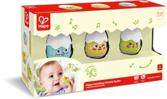 Hape Early Explorer Ξύλινη Κουδουνίστρα happy Hatchlings Wobble Rattles (E0124)