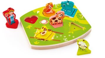 Hape Happy Puzzles Ξύλινο Παζλ Ζωάκια Φάρμας Με Ήχο (E1614A)