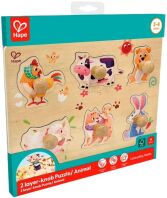 Hape Happy Puzzles Ξύλινο Παζλ Ζωάκια Φάρμας (E1655)