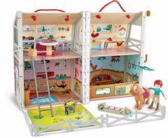 Hape Happy Family Ξύλινος Στάβλος Pony Club (E3409A)