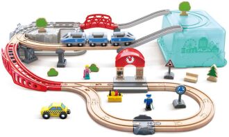 Hape Railway Ξύλινος Σιδηρόδρομος City Bucket Set (E3771A)