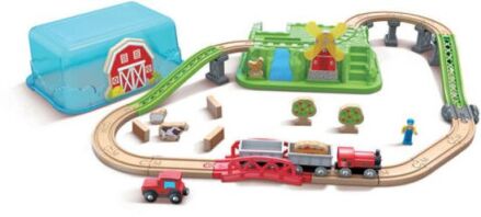 Hape Railway Ξύλινος Σιδηρόδρομος Countryside Bucket Set (E3772A)