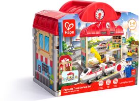 Hape Railway Ξύλινος Σιδηρόδρομος Train Station Set (E3877K)