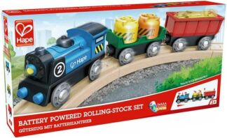 Hape Railway Ξύλινο Rolling Stock Τρενάκι Set (E3720A)