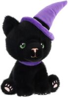 Keel Eco Λούτρινο Μαύρη Γάτα With Witch Hat 15cm-2 Σχέδια (EH3878)