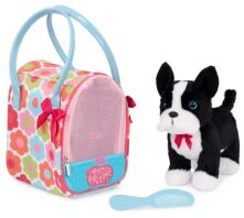 Pucci Pups Λούτρινο Σκυλάκι Boston Terrier & Τσάντα Μεταφοράς With Flower (ST8389Z)