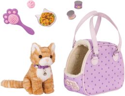 Our Generation Λούτρινο Γατάκι Με Τσάντα Μεταφοράς & Αξεσουάρ (BD35428Z)