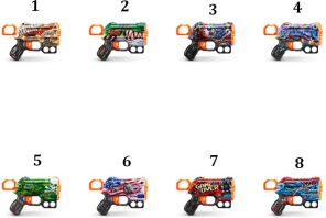 Zuru X-Shot Skins Menace 8 Darts-8 Σχέδια (36515)