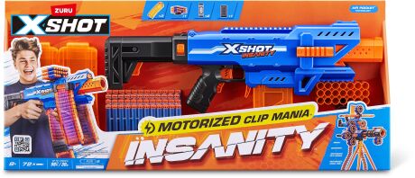 Zuru X-Shot Insanity Motorised Clip Mania 72 Darts (36786)