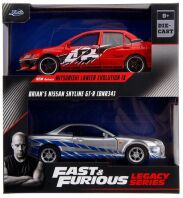 Jada Fast & Furious Legacy Όχημα Mitsubishi & Nissan 1:32 2Τμχ (253202019)