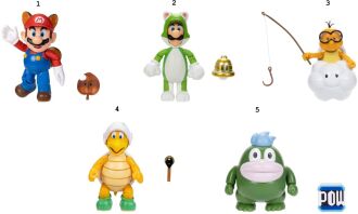 Jakks Pacific Nintendo Φιγούρα 4'' Super Mario W.45-5 Σχέδια (431084)