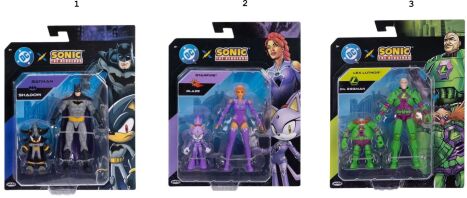 Jakks Pacific DC X Sonic The Hedgehog Φιγούρα 2.5'' & Φιγούρα 5'' Σετ Φιγούρες W.3-3 Σχέδια (434824)