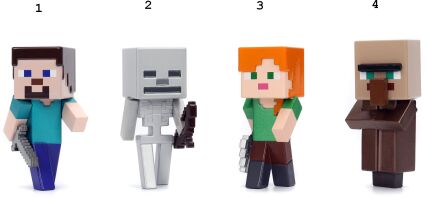 Jada Minecraft Φιγούρες 2.5'' W.4-4 Σχέδια (9385138300)