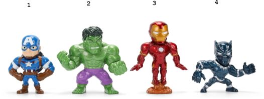 Jada Avengers Φιγούρες 2.5'' W.2-4 Σχέδια (9384456300)