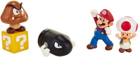 JP Nintendo Φιγούρα 2.5'' Super Mario Acorn Plains Diorama Set (64510-4L)