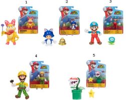 JP Nintendo Φιγούρα 4'' Super Mario W.44-5 Σχέδια (428664-6)