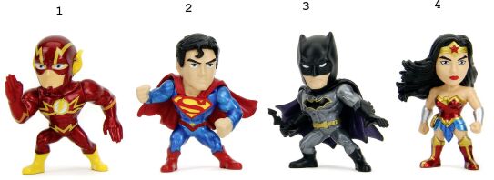 Jada DC Φιγούρες 2.5'' W.1 6.5 cm-4 Σχέδια (253250002)